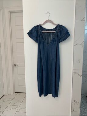 ulla johnson devi denim dress Wash cold Personalized Bride Denim Jacket SIZE (ITALY):44 back-style_Sheer/Illusion
